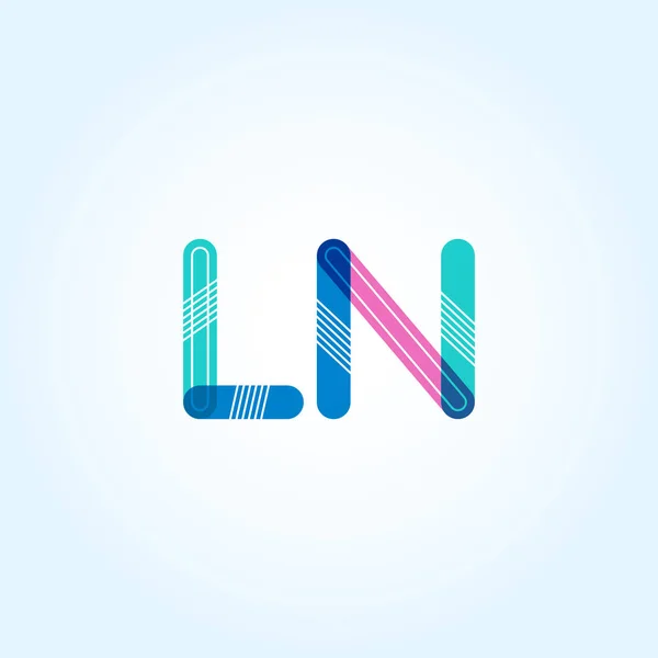LN letras conectadas logo — Vector de stock