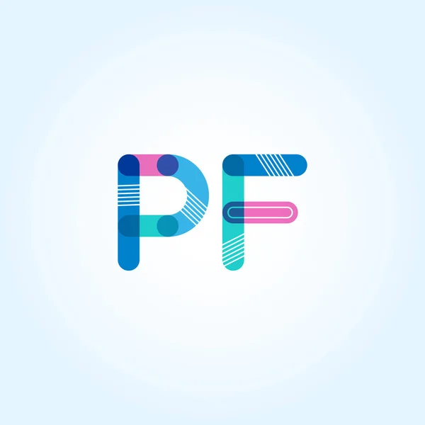 PF letras conectadas logo — Vector de stock