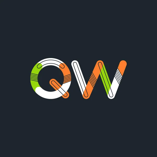 QW letras conectadas logo — Vector de stock