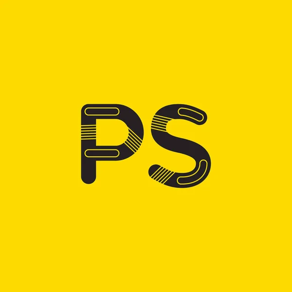 PS logo lettere collegate — Vettoriale Stock