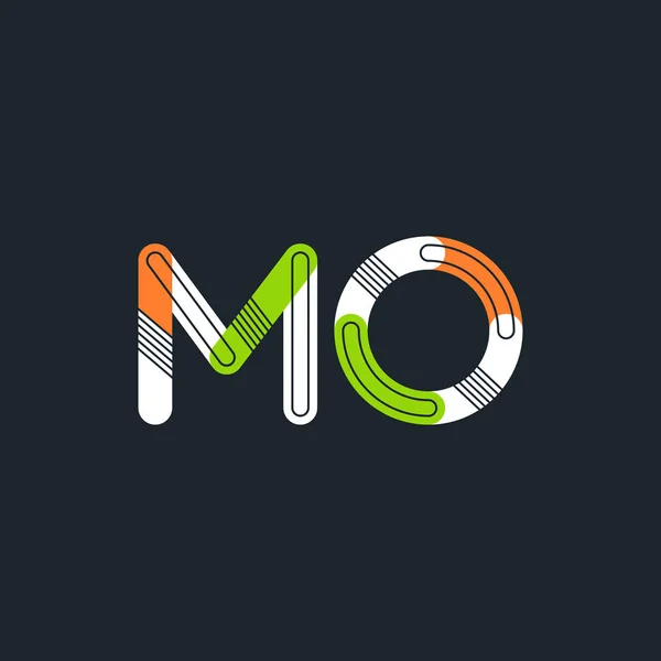MO letras conectadas logotipo — Vetor de Stock