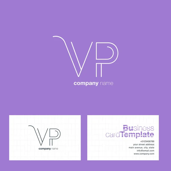 Vp Cartas Logo Tarjeta de visita — Vector de stock