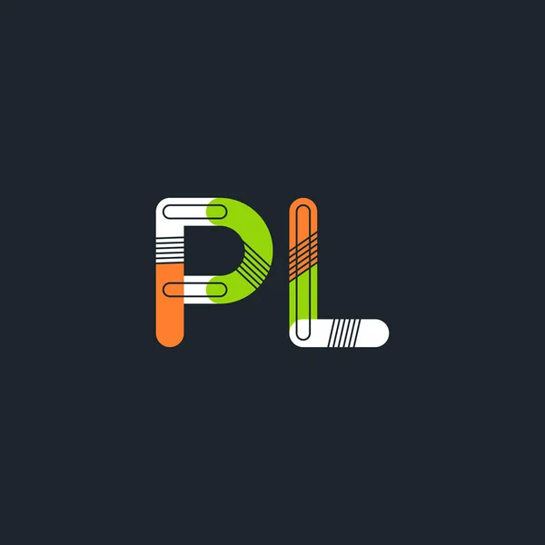 PL connected letters logo — Stock Vector
