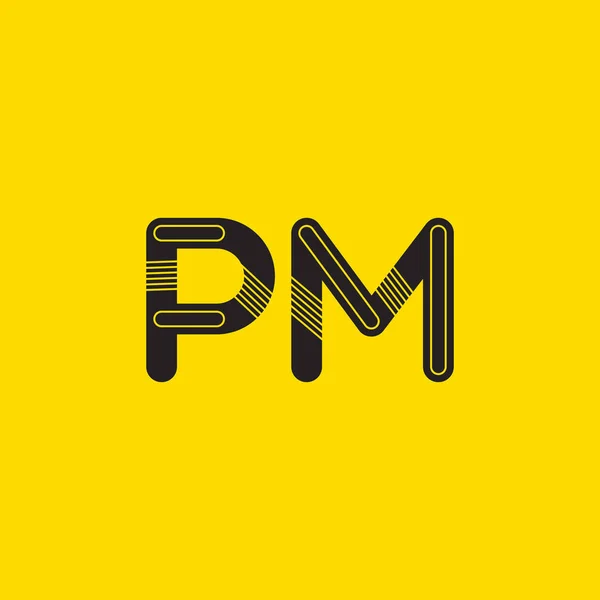 PM connected letters logo — Stock Vector