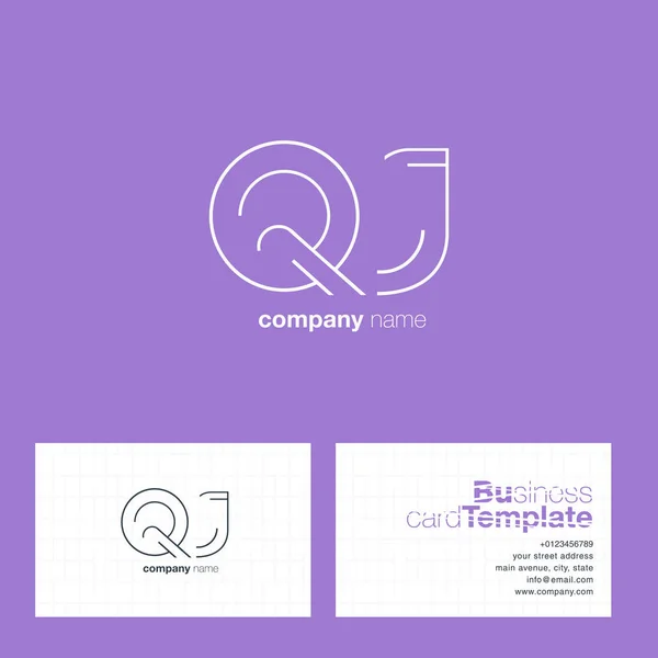 QJ Lettres Logo Carte de visite — Image vectorielle