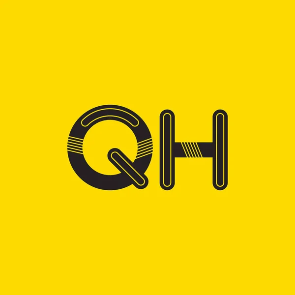 QH connected letters logo — Stock Vector