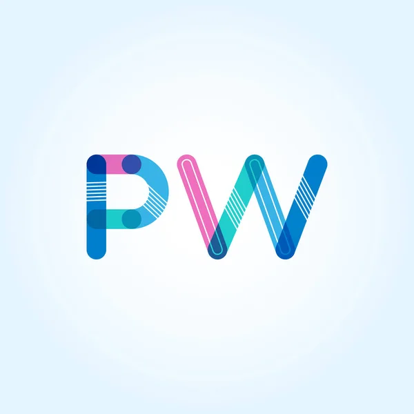 PW συνδεδεμένο γράμματα λογότυπο — Διανυσματικό Αρχείο