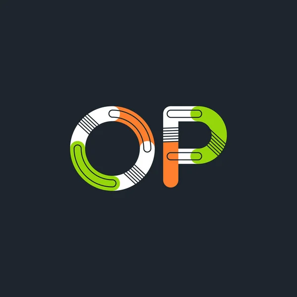 Логотип з'єднаних літер OP — стоковий вектор