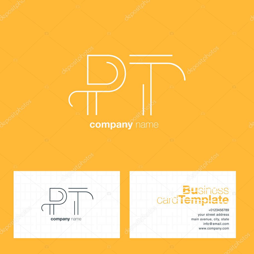 PT Letters Logo Business Card