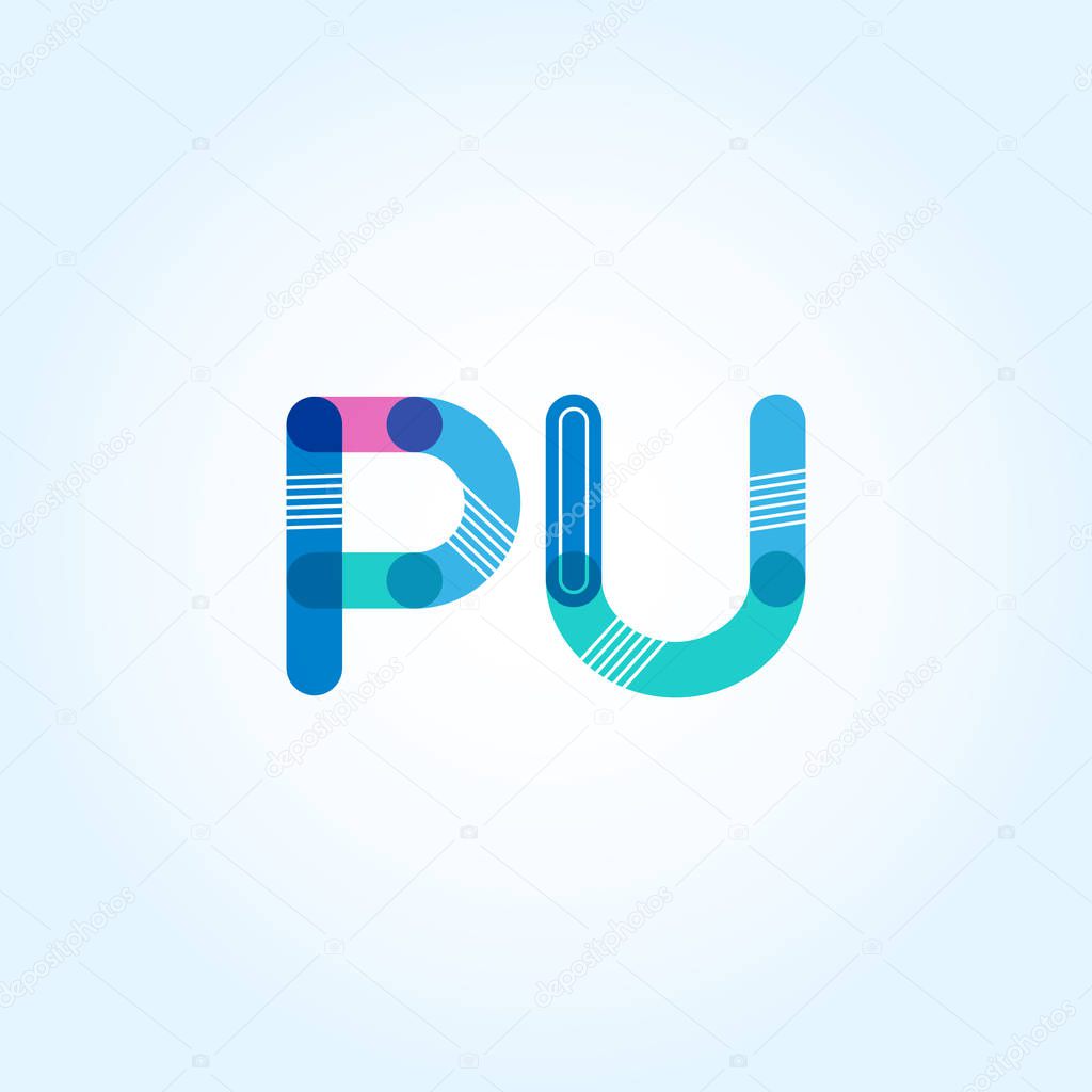 PU connected letters Company Logo template. Vector illustration, corporate identity