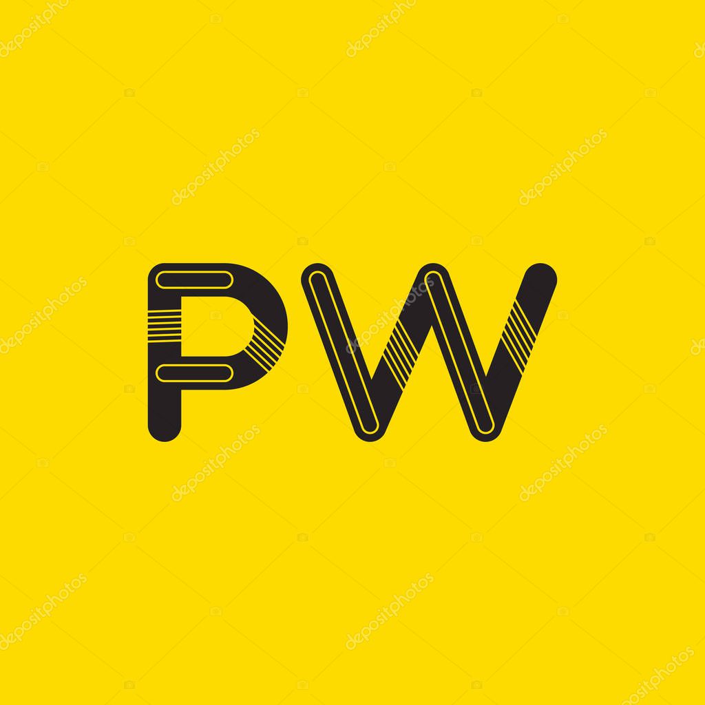 PW connected letters Company Logo template. Vector illustration, corporate identity