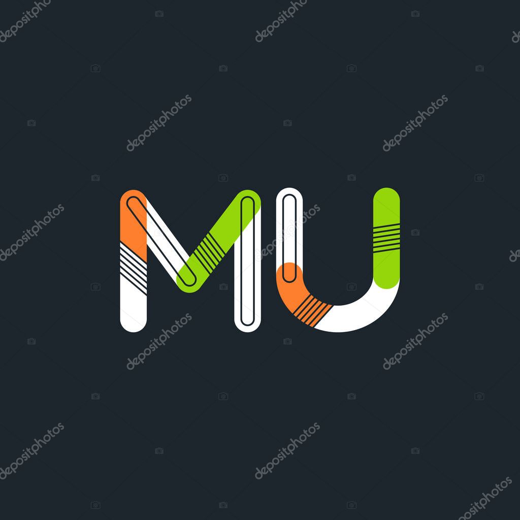 MU connected letters Company Logo template. Vector illustration, corporate identity