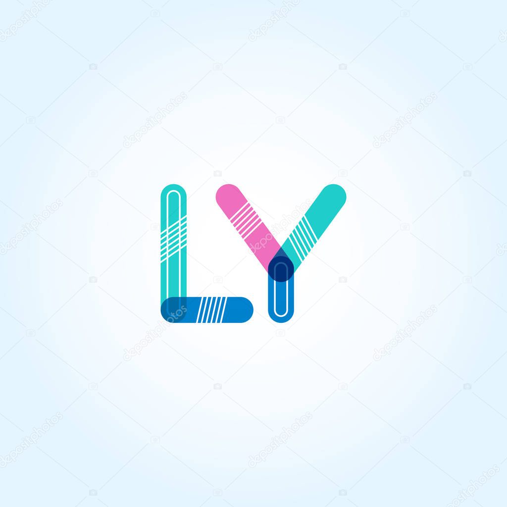 LY connected letters Company Logo template. Vector illustration, corporate identity