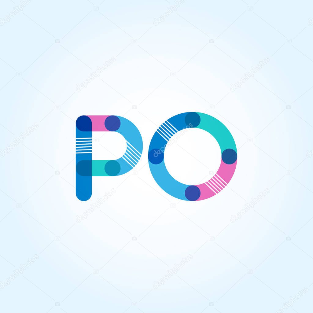 PO connected letters Company Logo template. Vector illustration, corporate identity