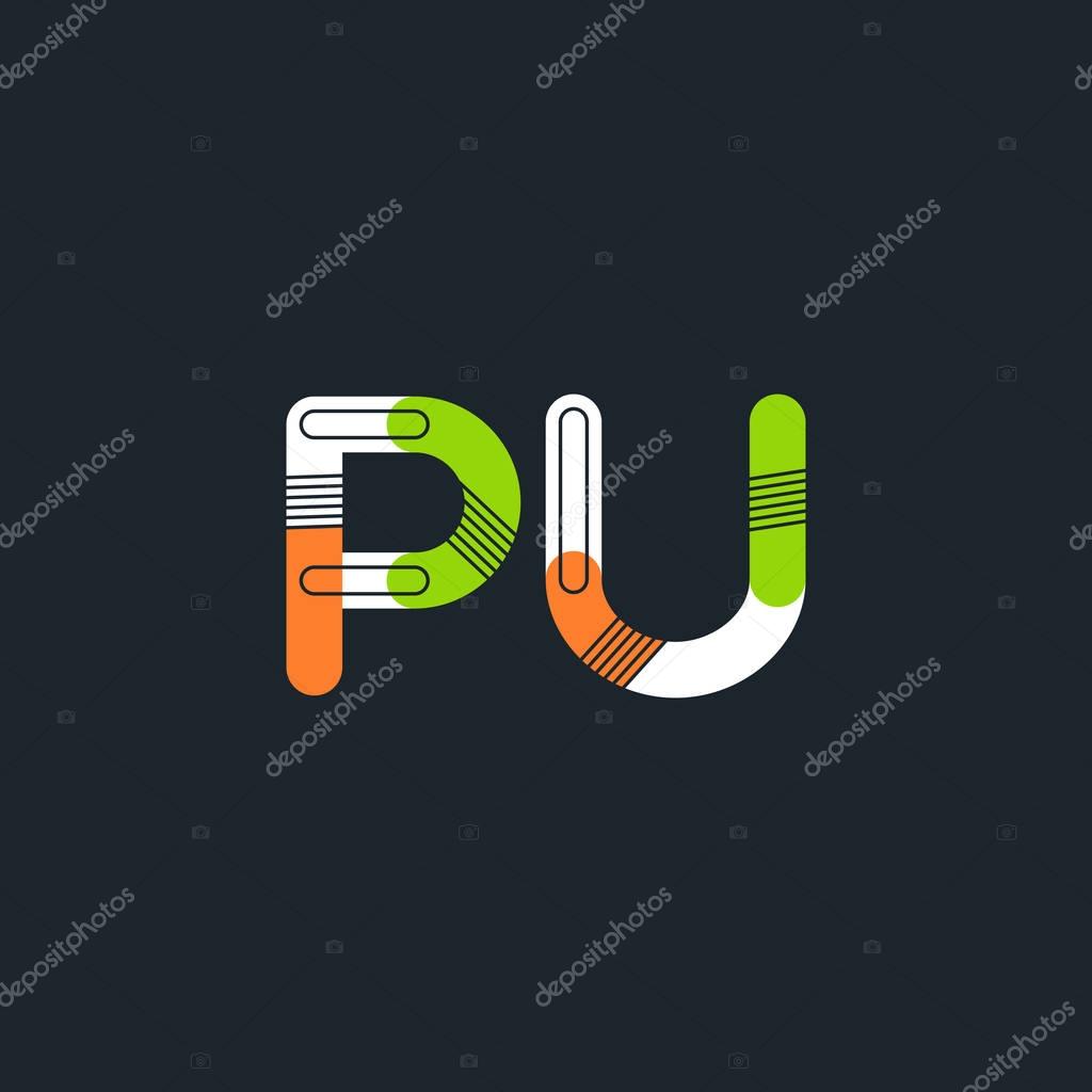 PU connected letters Company Logo template. Vector illustration, corporate identity