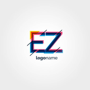 EZ çok renkli logo harfleri