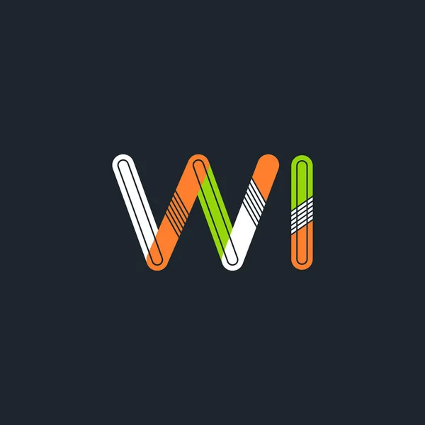 Cartas WI Logo Cartão de visita —  Vetores de Stock