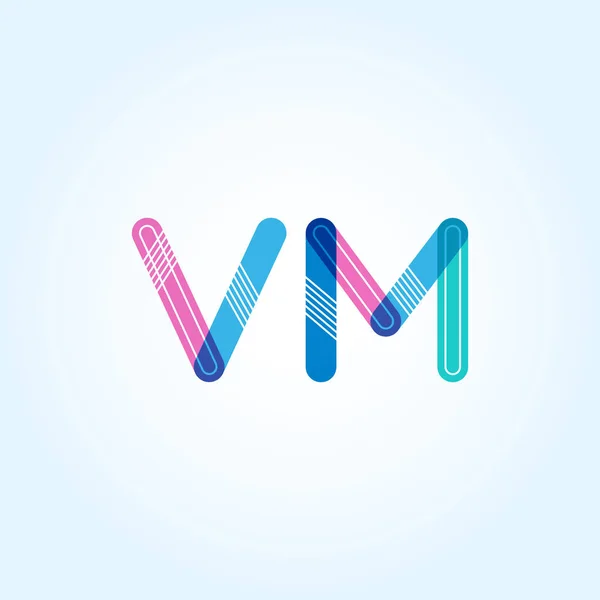 Logo delle lettere connesse VM — Vettoriale Stock