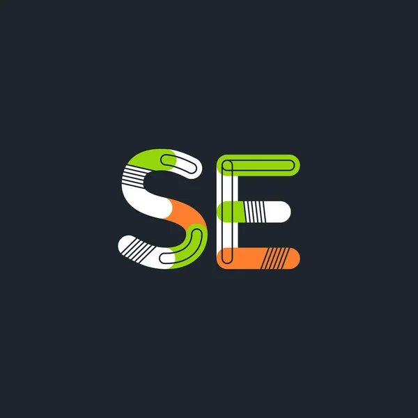 SE letras conectadas logo — Vector de stock