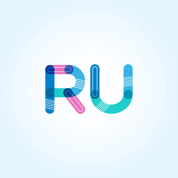 Ru harf logo bağlı — Stok Vektör