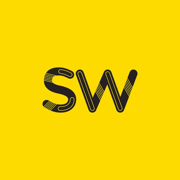 SW letras conectadas logo — Vector de stock