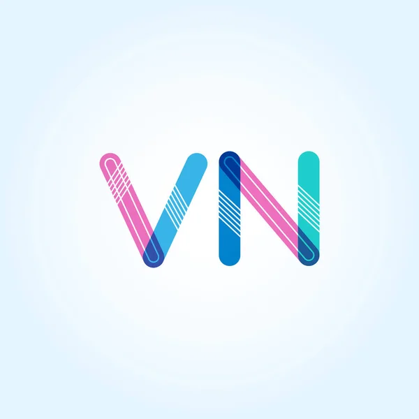 Logo delle lettere collegate VN — Vettoriale Stock
