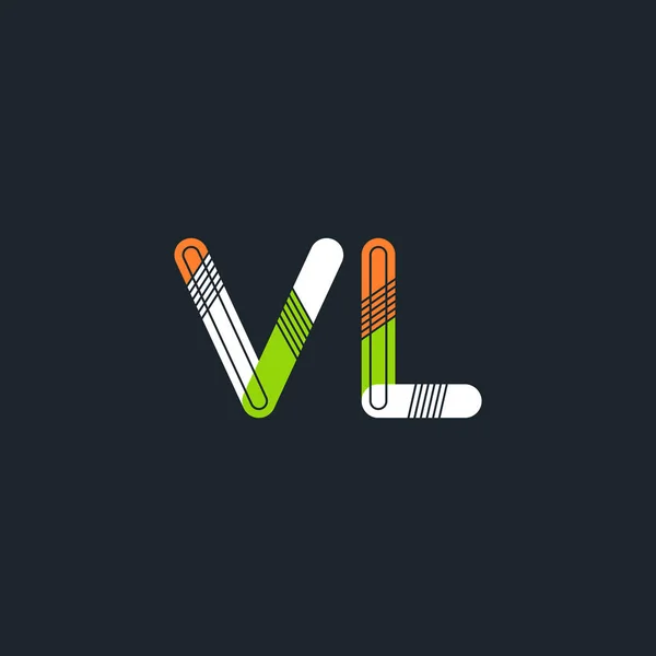 Vl 接続文字ロゴ — ストックベクタ