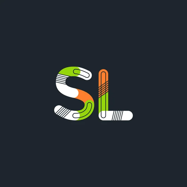 SL letras conectadas logo — Vector de stock