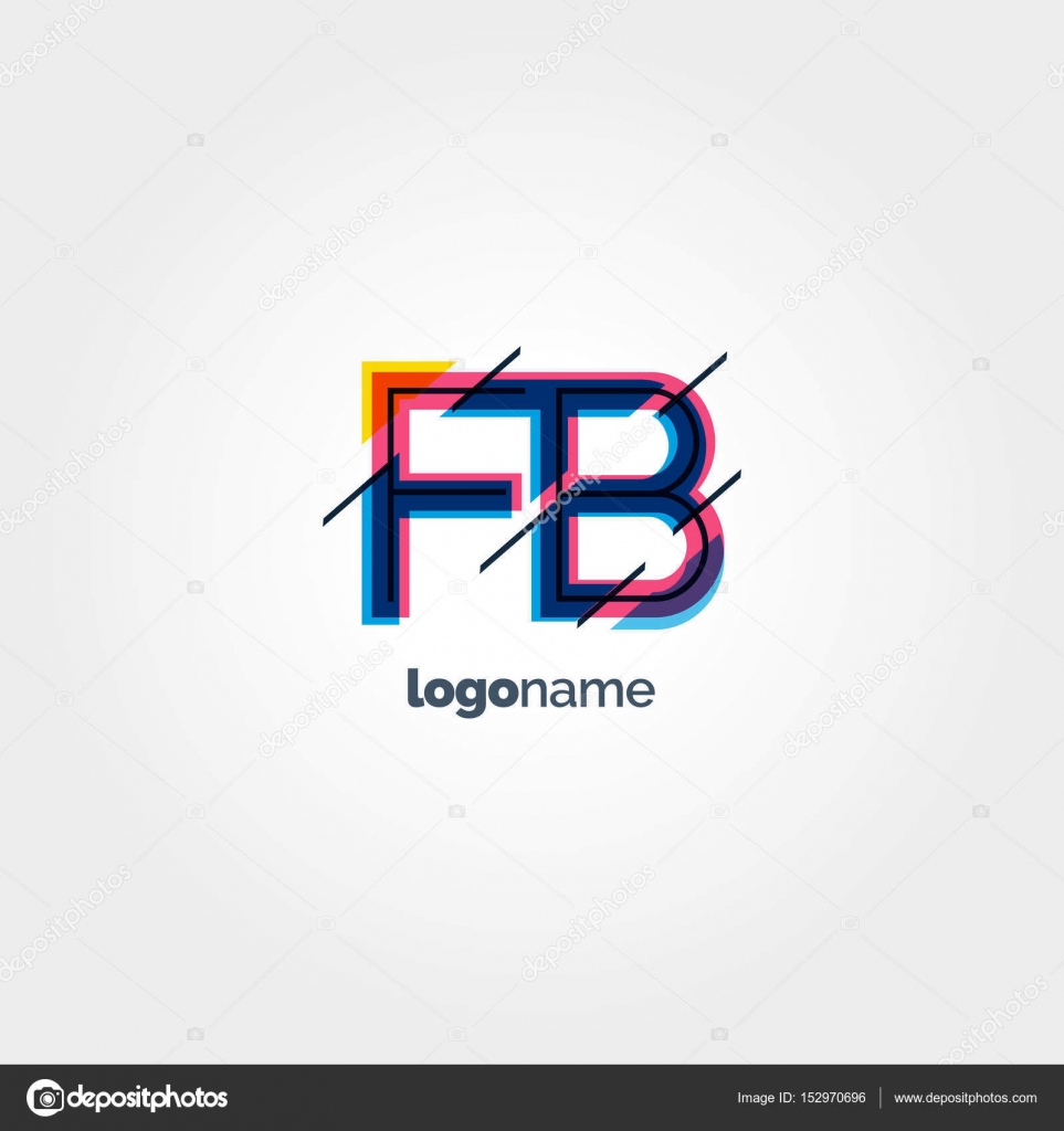 Fb Multicolored Letters Logo Vector Image By C Brainbistro Vector Stock 152970696