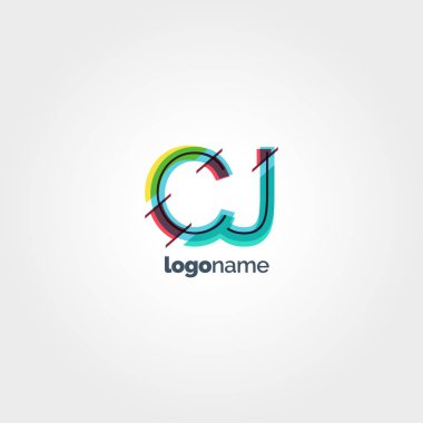 CJ multicolour harf logo