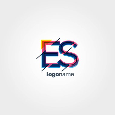 Es çok renkli logo harfleri