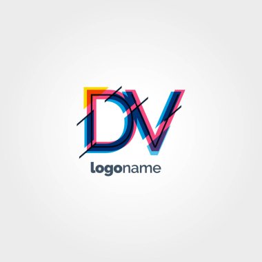 DV multicolour harf logo