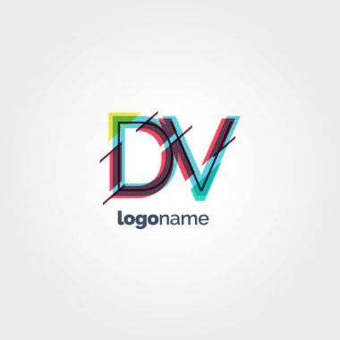 DV multicolour harf logo