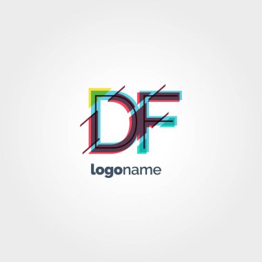 DF multicolour harf logo