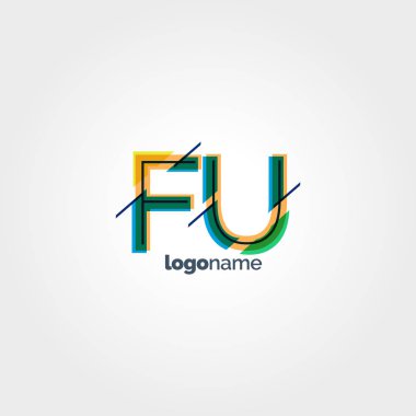 Fu çok renkli logo harfleri