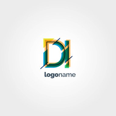 Di multicolour harf logo