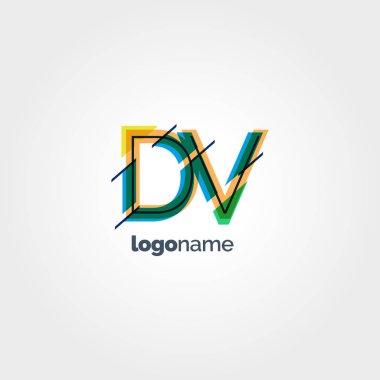 DV multicolour harf logo