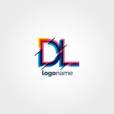 DL multicolour harf logo