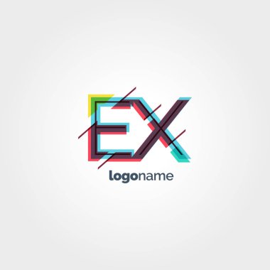 Çok renkli harfler logo ex