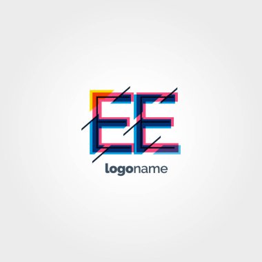 Ee çok renkli logo harfleri