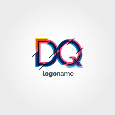 DQ multicolour harf logo