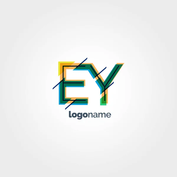 Logo EY letras multicolores — Vector de stock