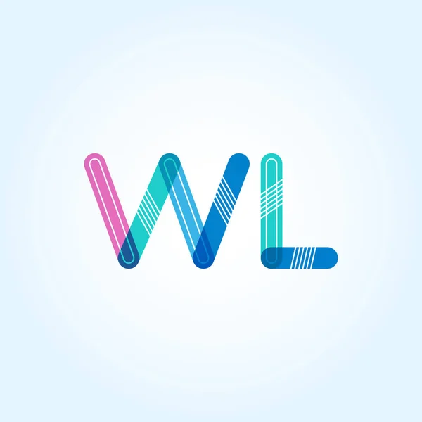 Wl 편지 로고 명함 — 스톡 벡터
