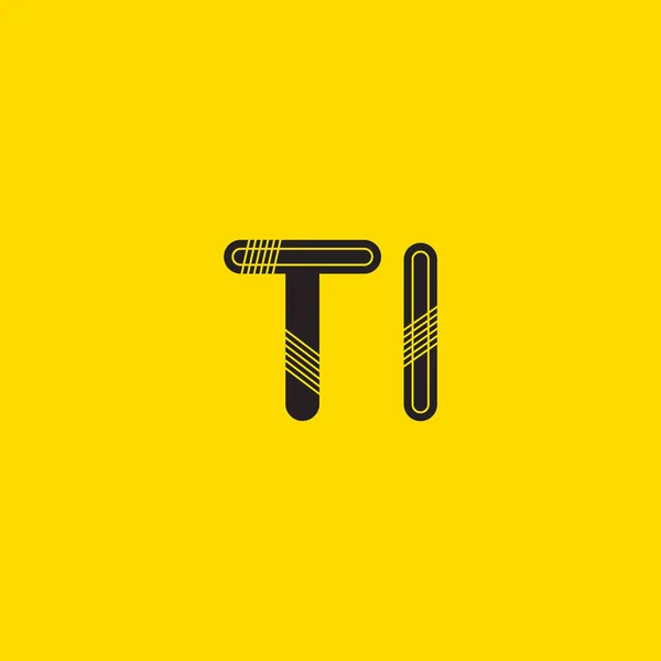 TI lettres connectées logo — Image vectorielle