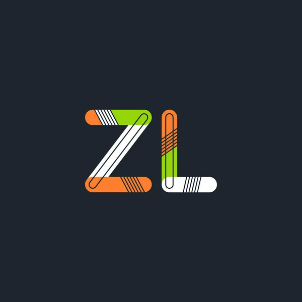 Zl 편지 로고 명함 — 스톡 벡터