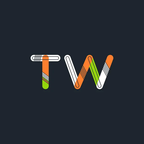 Tw verbundene Buchstaben Logo — Stockvektor