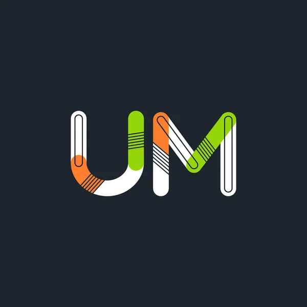 UM letras conectadas logo — Vector de stock