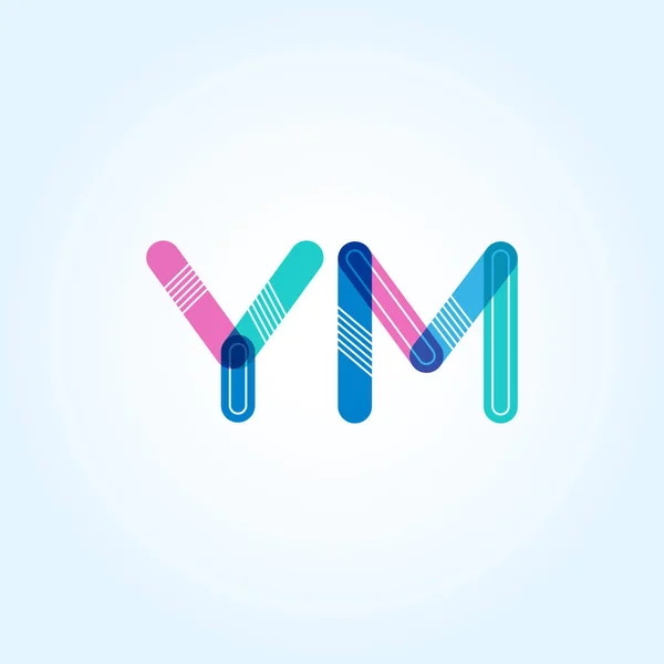 YM připojeny písmena loga — Stockový vektor