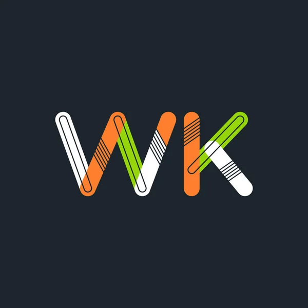 Tarjeta de visita del logotipo de WK Letters — Archivo Imágenes Vectoriales