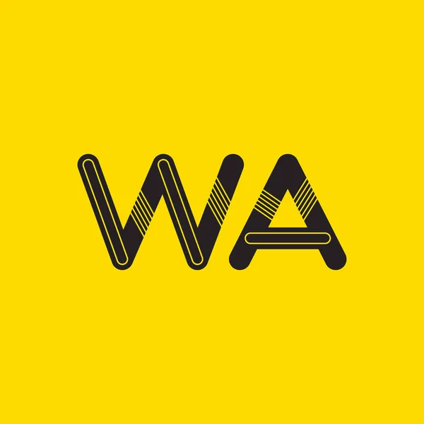 Cartas WA Logo cartão de visita — Vetor de Stock